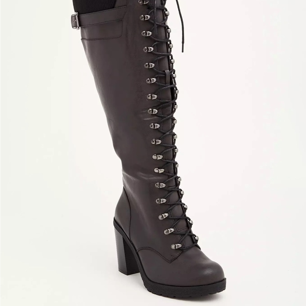 TORRID Black Knee-High Heel Boots